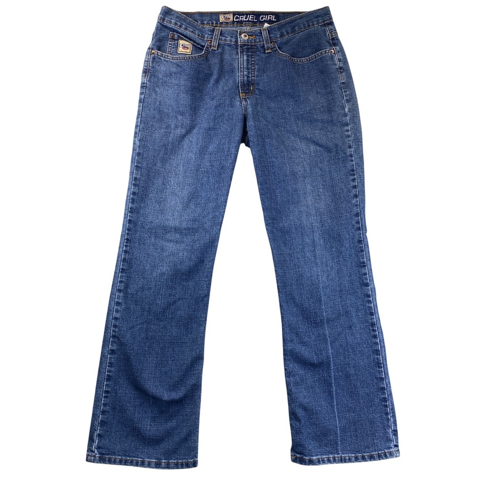 Cruel Girl Juniors Blue Denim Slim Bootcut Western Jeans Size 11S Medium Wash